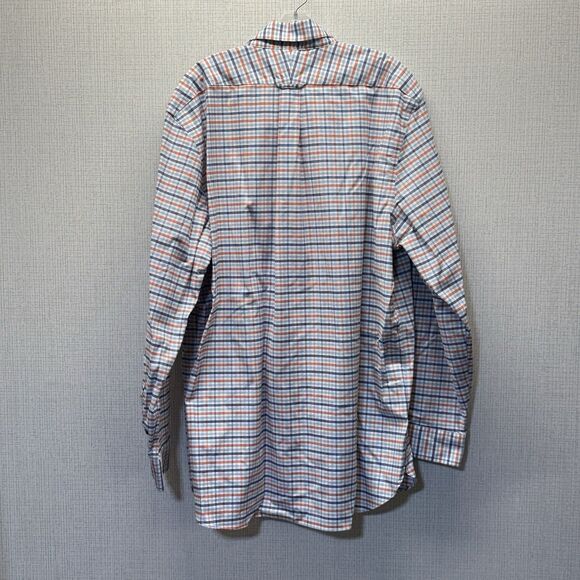 LANDS END Traditional Fit No-Iron Button Down Plaid Shirt X-large 17-17 1/2 - Picture 2 of 8